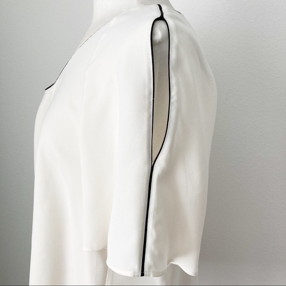 Lafayette 148 Silk Cold Shoulder Kaila Blouse - Picture 4 of 9